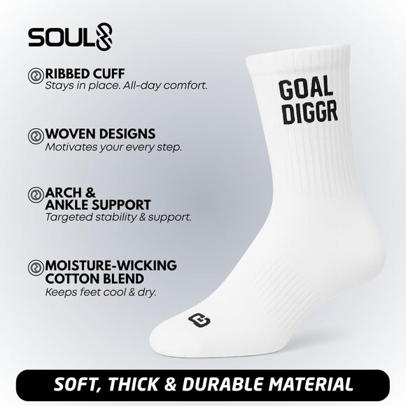 Athletic Crew Socks – Inspirational Cotton Socks – Fun Motivational Gift for Hik - Picture 2 of 5